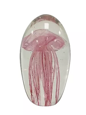 Buy Exquisite Pink Jellyfish Glass Paperweight Handcrafted Art Piece Free Standing • 10.50£