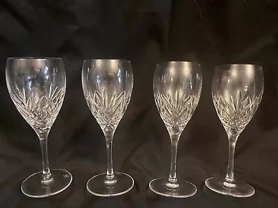 Buy 4 ROYAL DOULTON JULIETTE LEAD CRYSTAL WINE GLASSES 6 3/4 Inch TALL SIGNED BASED • 44.99£