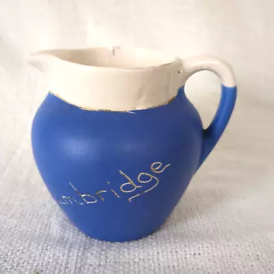 Buy Vintage 'Cambridge' Devon Devonmoor Pottery Blue White Jug 4 Inch • 5£