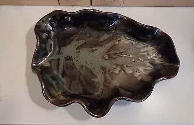 Buy Vintage Retro Signed Alan Ward Brown Lustre Studio Art Pottery Bowl / Leaf Dish • 35£