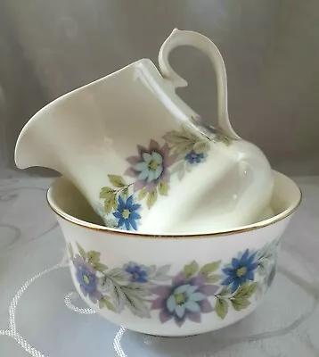 Buy Queen Anne Fine Vintage China Large Sugar Bowl & 1/2pt Milk Jug Set. • 5.99£