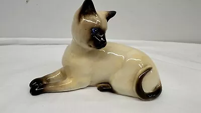 Buy Vintage Beswick England Porcelain 1558 Sitting Blue Eyes Siamese Cat 4.75” Tall • 43.53£