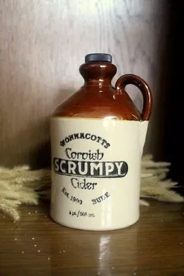 Buy Vintage Stoneware Wonnacotts Cornish Scrumpy Cider Jug Derbyshire • 19.99£