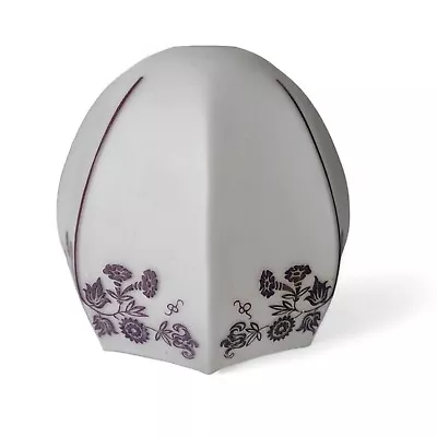 Buy Glass Lampshade Purple Floral Glass Art Deco Vintage Ceiling Satin Glass Shade • 32.95£