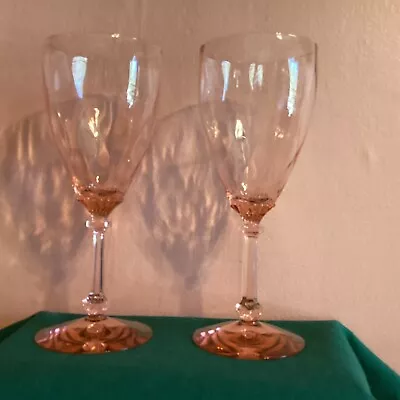 Buy Beautiful Pink Crystal Goblets 1930s • 17.24£
