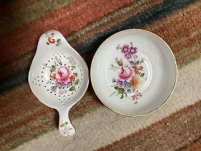 Buy Royal Crown Derby English Bone China Posies Tea Strainer And Drip Bowl • 16£