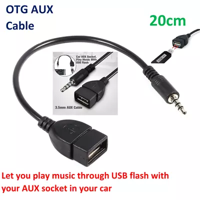 Buy 3.5mm Male AUX Audio Plug To USB 2.0 A Female Jack OTG Converter USB Adapter BLK • 2.99£