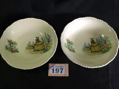 Buy 2x Vintage Ridgway Staffordshire England China Bowl (Dish Ridgeway) Creole Lady • 18£