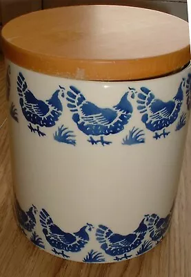 Buy EMMA BRIDGEWATER BLUE HEN LARGE CERAMIC STORAGE JAR AIRTIGHT LID C2000  UNUSED • 35£