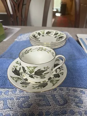 Buy Coalport Ivy Bone China Coffee Cup, 6 Saucers . Cup 3” 1/4 Dia. COA91.  10322 • 25£