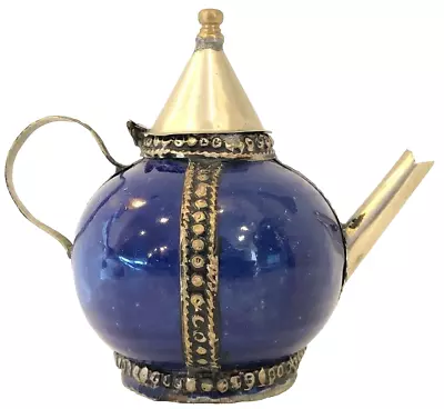 Buy Vintage Blue Pottery Tea Pot Israel Middle East Judaica Judaism Arabic • 36.30£