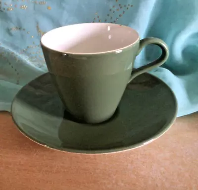 Buy Poole Pottery Twintone Green + White 1950s Cup +saucer  HT Cup 3” • 5£