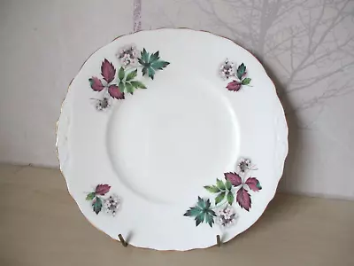 Buy VINTAGE -ROYAL VALE -  PINK & GREEN FLORAL   BONE CHINA-CAKE PLATE - 23.5cm VGC • 4.50£