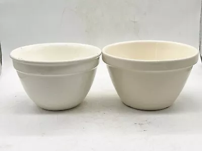Buy Vintage T G Green Ceramic Pottery Pudding / Mixing  Bowls White • 22.99£