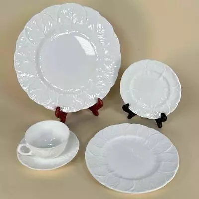 Buy (1) 5pc Wedgwood Coalport Countryware White Porcelain Cabbage Leaf Place Setting • 116.49£