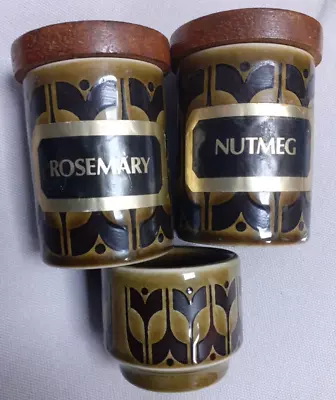 Buy Hornsea “Nutmeg” , Rosemary ,Egg Cup Heirloom Green  Ceramic Jar With Wooden Lid • 10£