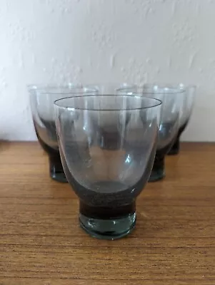 Buy Vintage 6  Smoked Glass Drinking Glasses Tumblers Scandinavian Style  • 24.99£