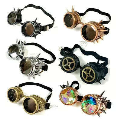 Buy Vintage Steampunk Cyber Retro Black Spike Goggles Gothic Victorian Accessory • 6.99£