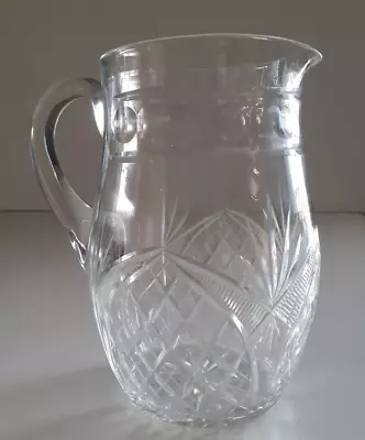 Buy Clear Cut Glass Pimm's/Water Jug Vintage Thistle Pattern • 18£