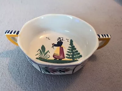 Buy Henriot Quimper Breton Woman Bowl French Vintage Pottery • 10£