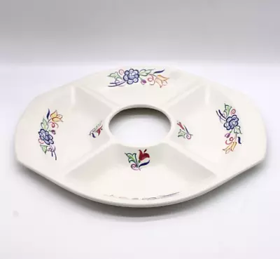 Buy POOLE POTTERY Vintage White Tray Divided Serving Dish Hors D'Oeuvres Flowers 15  • 4.99£