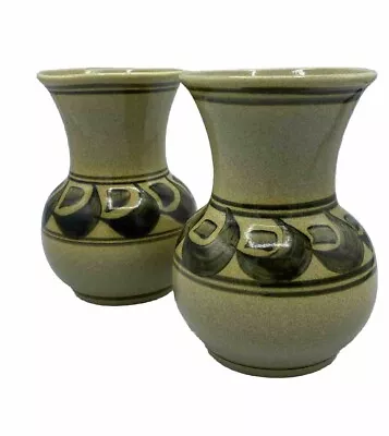 Buy Pair Of Honiton Brown Pottery Vases 6.5  • 35£