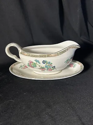 Buy Vintage John Maddock & Sons Indian Tree Gravy Boat & Saucer/Relish Plate England • 34.47£