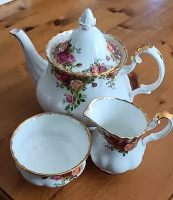 Buy Royal Albert - Old Country Roses - Large Teapot, Sugar & Milk • 50£