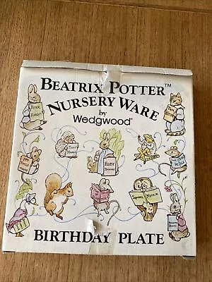 Buy BEATRIX POTTER Wedgwood Nursery Ware 1981 Birthday Plate In Box Peter Rabbit • 40£