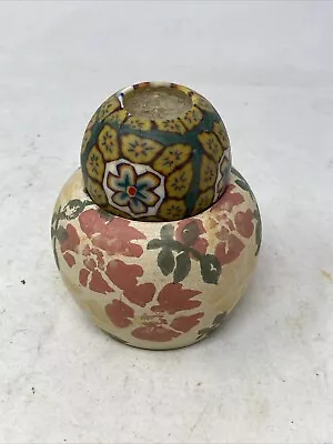 Buy Vintage Conwy Pottery Floral Colourful Ornament 5.5” Tea Light Holder • 19.99£