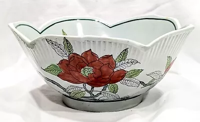 Buy Nora Fenton Design Hand Decorated Hong Kong Chinese Porcelain Floral Lotus Bowl • 31.68£