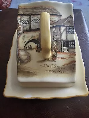 Buy Vintage Lancaster & Sons Hanley Pottery Yellow  Jolly Drover  Printed Cheese... • 15£