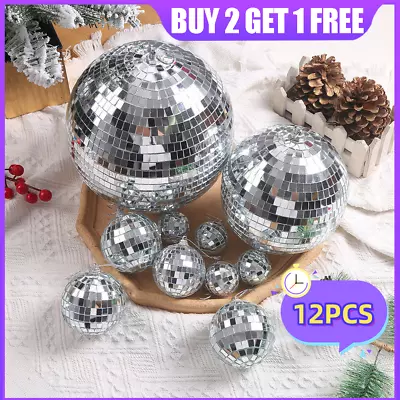 Buy 12 Glitter Lighting Ball Decoration Tree Disco Party Decor Mini Mirror Balls UK • 3.13£