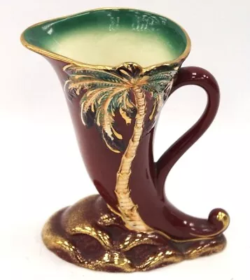 Buy Vintage BESWICK WARE Small Ceramic Jug Palm Tree Design Red/ Green 19cm - B77 • 6.99£