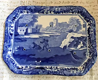 Buy Antique Copeland Spode Blue Italian Small Rectangular Drainer Plate~old Mark • 19.99£