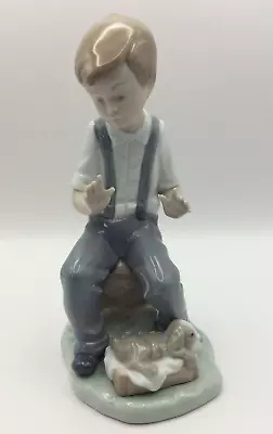 Buy Nao By Lladro Porcelain Figurine - Boy With Dog #407 In Excellent Condition • 10£