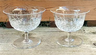 Buy Two Webb Glass Deep Diamond Crystal Champagne/cocktail/bowl Glasses 1936 - 1949 • 12£