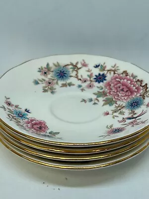 Buy Set X4 Queen Anne Bone China Paradise Garden Saucers Small Collectible Dish #LH • 2.99£