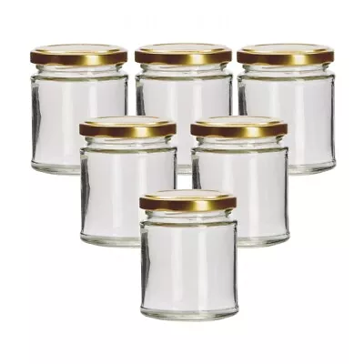 Buy Glass Jam Jars Choice Of Sizes And Lid Colours With Twist Off Lids - Pack Of 6 • 5.33£