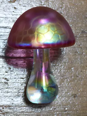 Buy Beautiful Heron Glass Toadstool/mushroom Iridescent Pink 8.5cm Perfect Condition • 23£