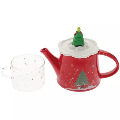 Buy  1 Set Of Christmas Teapot Ceramic Teapot Christmas Style Tea Cup Ceramic • 24.25£