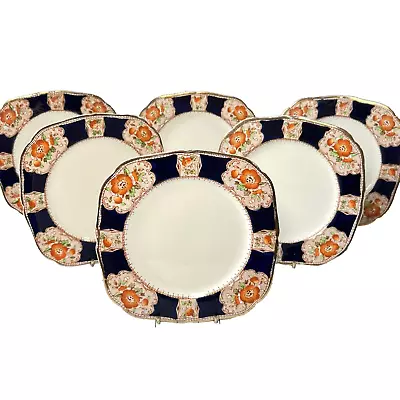 Buy Antique Hollinshead & Kirkham Quebec Side Plates X6 Imari Style 6.5  16.5cm • 29.99£