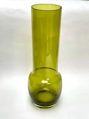 Buy Vintage Retro Riihimaki Riihimaen Lasi Oy Green Art Glass Cased Vase 25cm • 21.99£