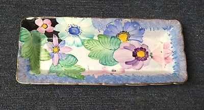 Buy Vintage Handpainted Art Deco Gray's Pottery Floral Rectangular Dish A1148 • 19.99£