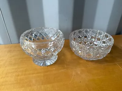 Buy Pair Of Vintage Clear Cut Glass Trinket Bowls • 4.99£