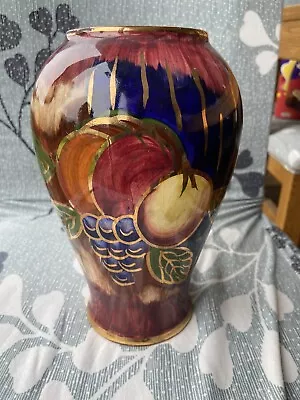 Buy Vintage Old Court Ware  Fruit' Pattern Vase Hand Painted 8 Inches  Tall • 10£