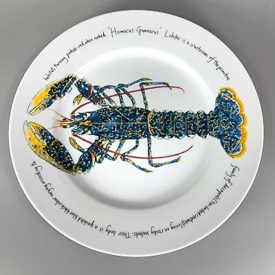 Buy Richard Bramble Jersey Pottery 30cm 12  Blue Lobster Flat Rimmed Plate Dinner • 34.99£
