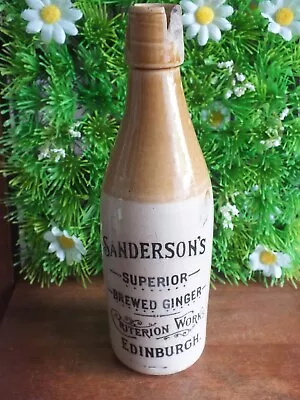 Buy Vintage Scottish Ginger Beer Stoneware Bottle Sandersons Edinburgh A/F • 9.99£