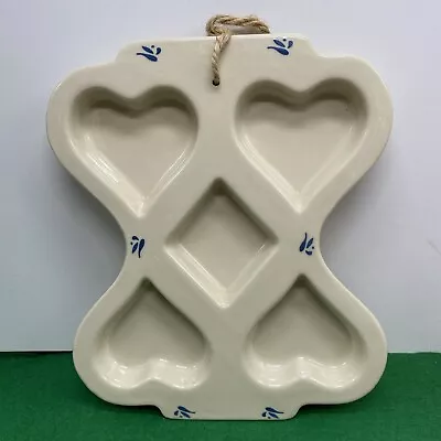 Buy Friendship Pottery Roseville Ohio Muffin Mold Pan Wall Hanging Hearts/ Diamond • 13.07£