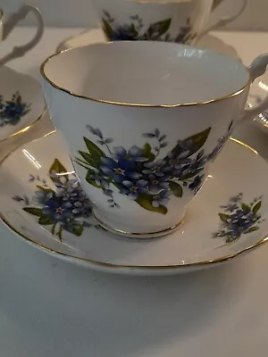 Buy James Kent Old Foley Set Of Four Forget Me Not Cups And Saucers • 10£